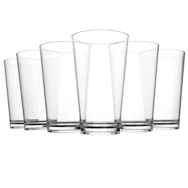 WEXINHAO Clear Drinking Glasses - Unbreakable Acrylic Glasses Drinkware 18 oz set of 6 - BPA Free Dishwasher Safe Reusable Plastic Cups for Kitchen Party Outdoor (Look Like Glass)