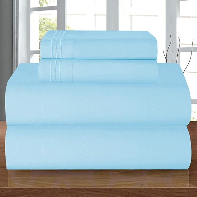 Elegant Comfort Luxury Soft 1500 Thread Count Egyptian 4-Piece Premium Hotel Quality Wrinkle Resistant Coziest Bedding Set, All Around Elastic Fitted Sheet, Deep Pocket up to 16inch, Queen, Aqua