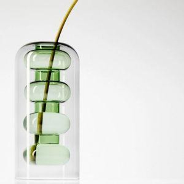 Bump Tall Vase in Green Handmade Glass | Tom Dixon
