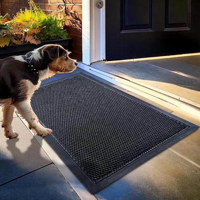 Muddy Mat® Mesh Door Mat – Heavy-Duty Quick-Dry Floor Mat, Sand & Dirt Trapper for Indoor & Outdoor, Ideal for Entrance, Mudrooms, Patios & Garages, Low-Profile Non-Slip, Washable – Black 23"x35"x0.4"