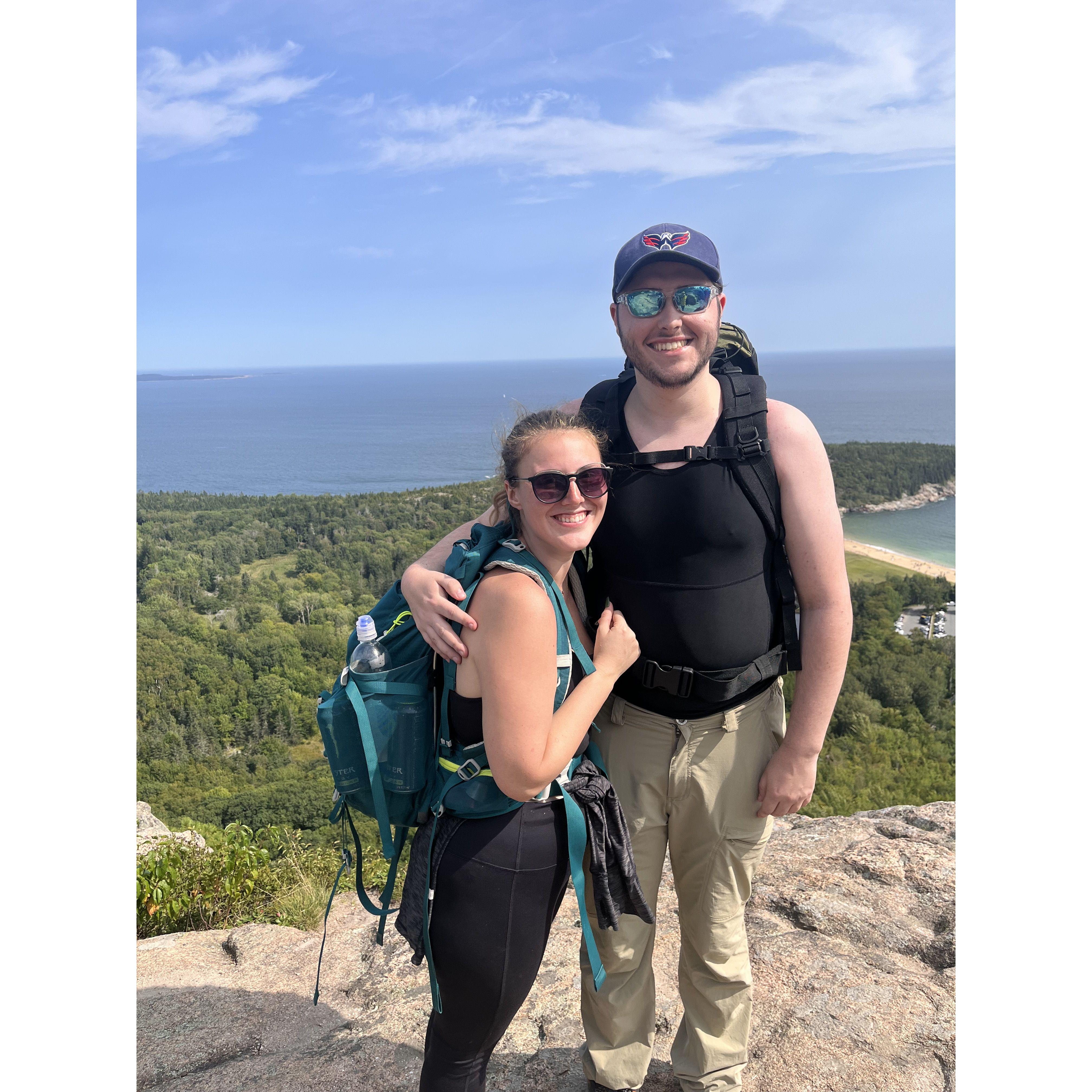 Our 2nd time in Acadia together, finally completed the Beehive Trail!