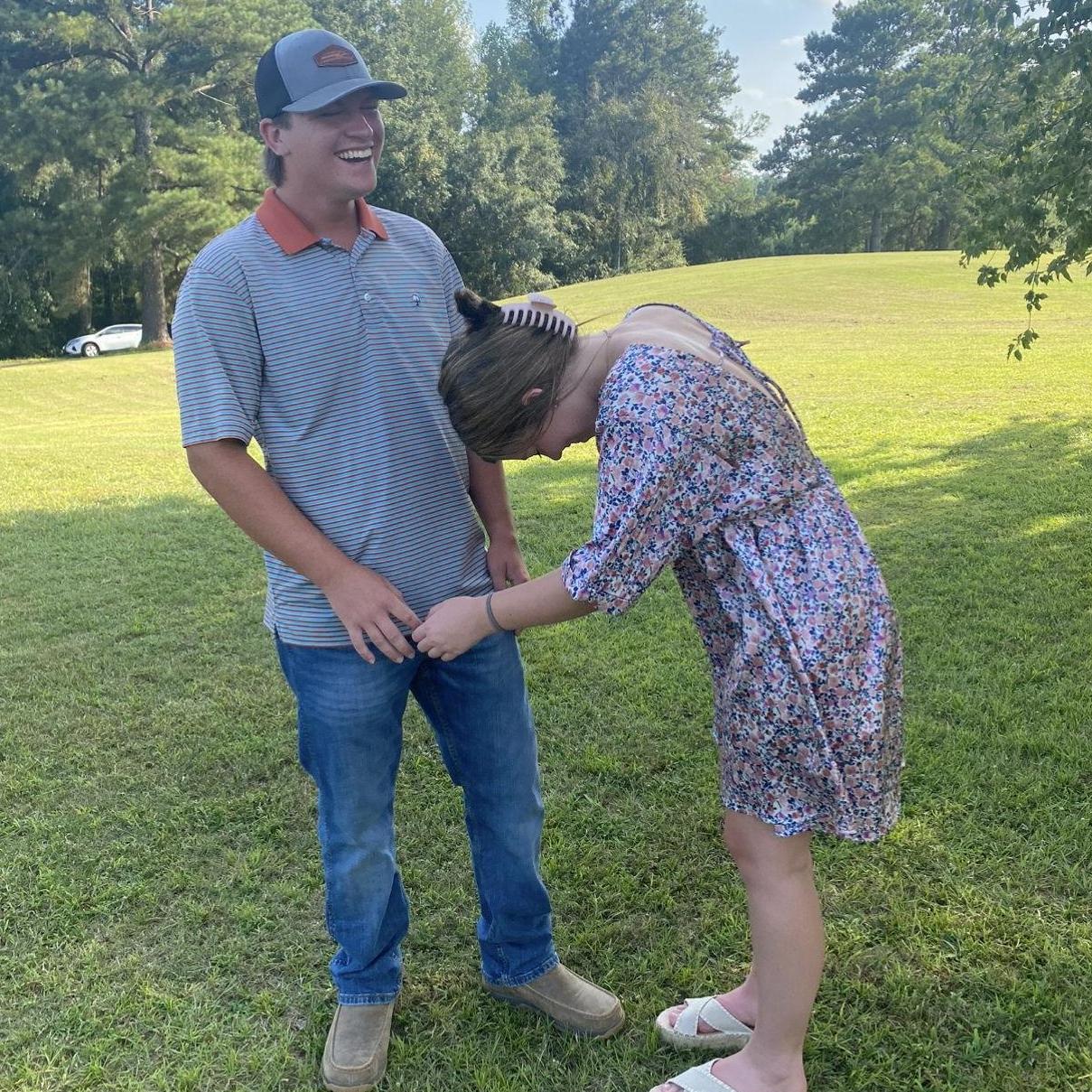 Kind of sums up our relationship, Nathan laughing because he's confused and Gracie knows what's going on so its hilarious!