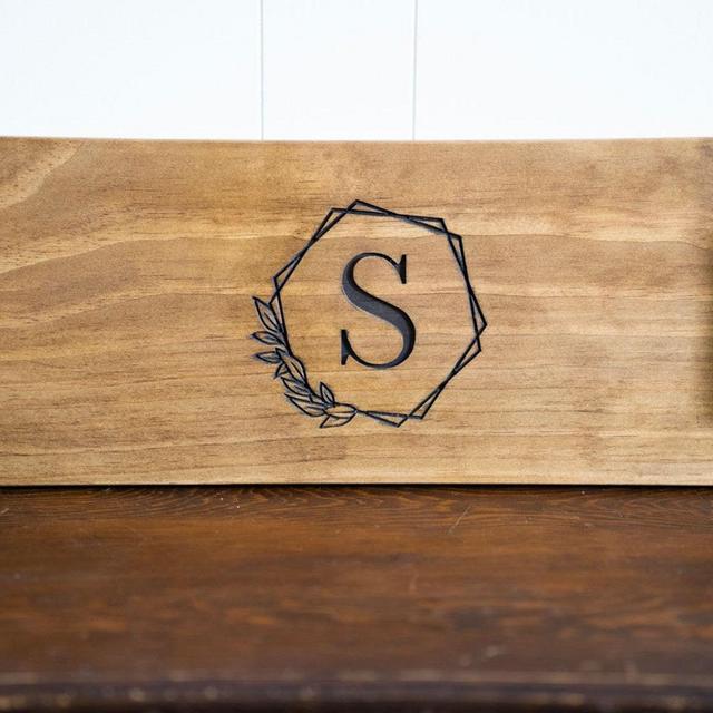 Geometric Monogrammed Charcuterie Board...