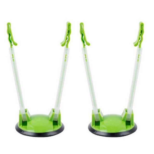 Lheng Baggy Rack Stands, 2 Pack, Adjustable Hands Free Clips for Food Storage Bags Plastic Freezer Bags, Bag Holders