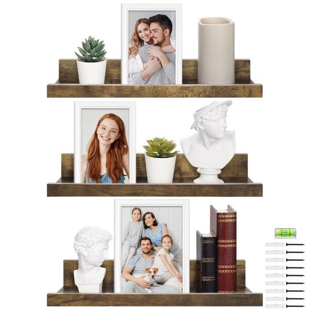 Floating Shelves, Set of 3 Wall Shelves (Multiple Sizes & Colors) by Icona Bay