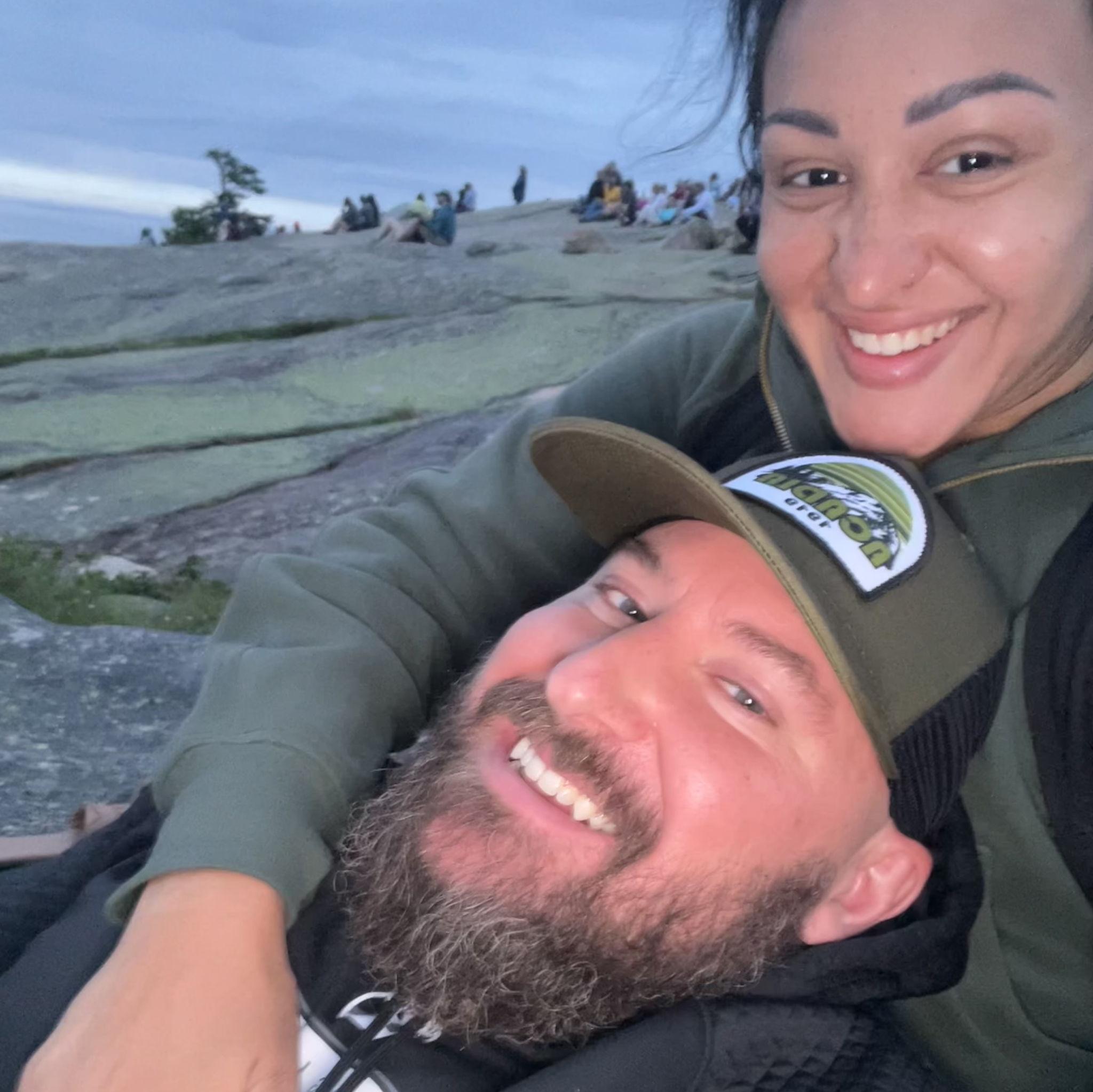 watching the sunrise where we will be exchanging our vows