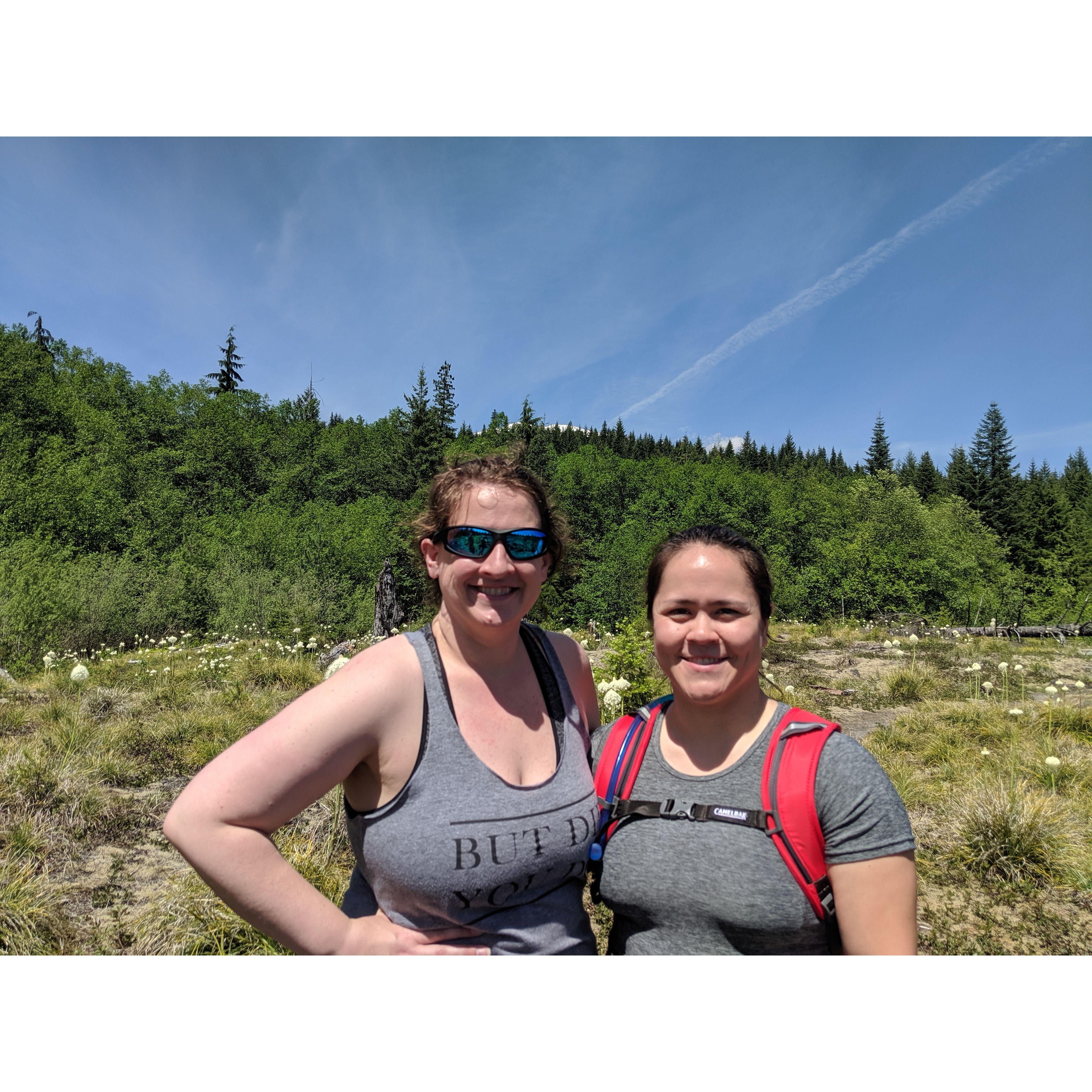 After hiking the lava tube at Mt. St. Helens.