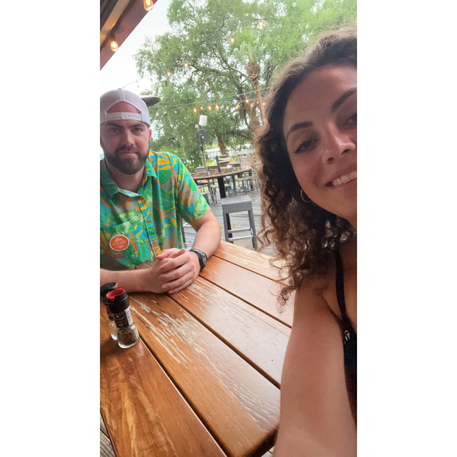 Kevin and I on our first beach trip with the Bonnettes.