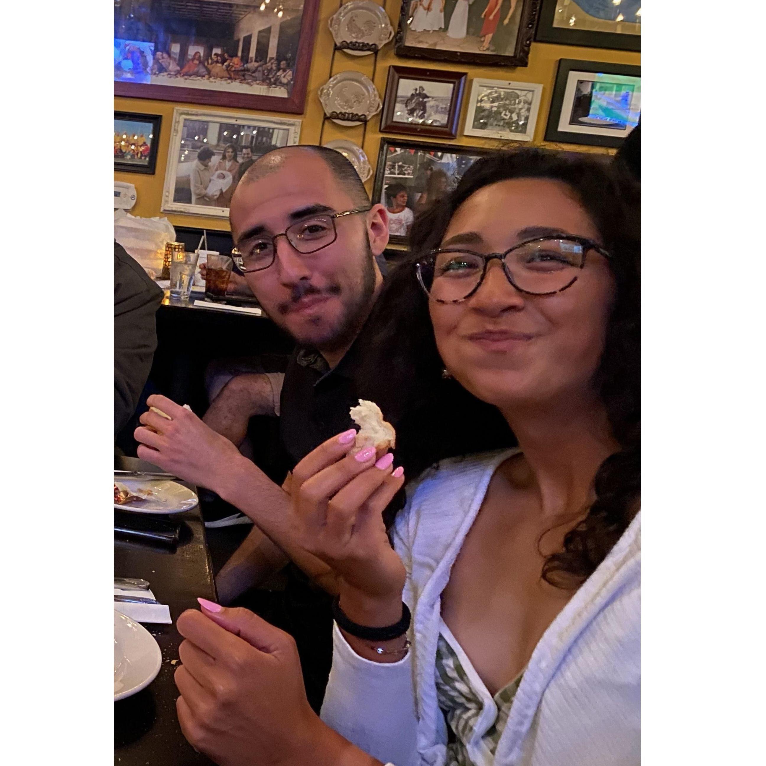 Caught bread-handed