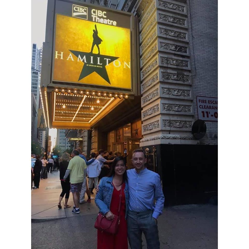 Checking out Hamilton in Chicago, Illinois, August 2019