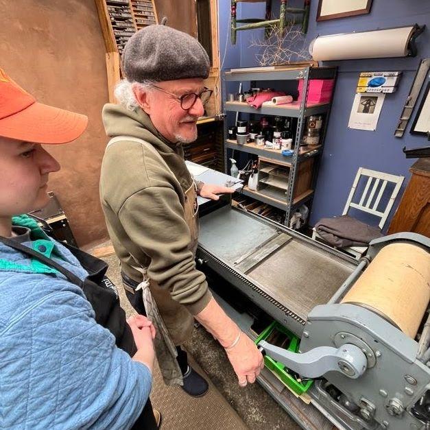 Ray showing us how the press works!