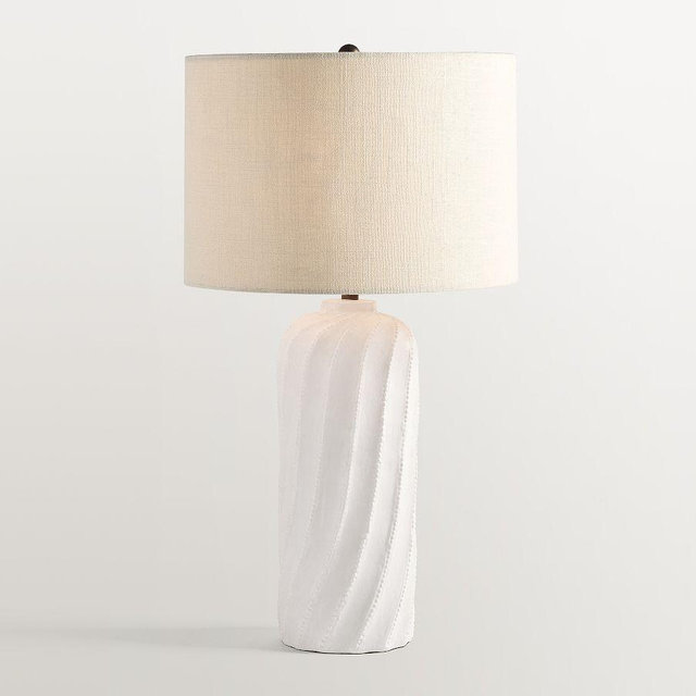 Ollie Ceramic Twist 25" Table Lamp, White