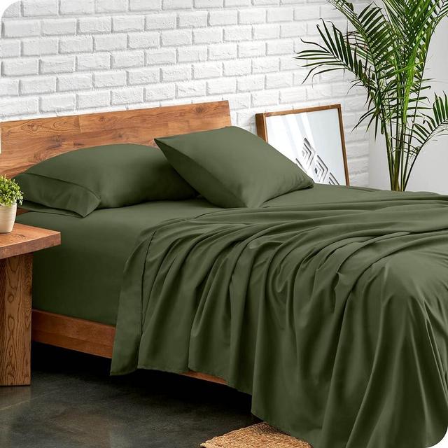 Bare Home King Sheet Set - Luxury 1800 Ultra-Soft Microfiber King Bed Sheets - Double Brushed - Deep Pockets - Easy Fit - 4 Piece Set - Bedding Sheets & Pillowcases (King, Cypress)