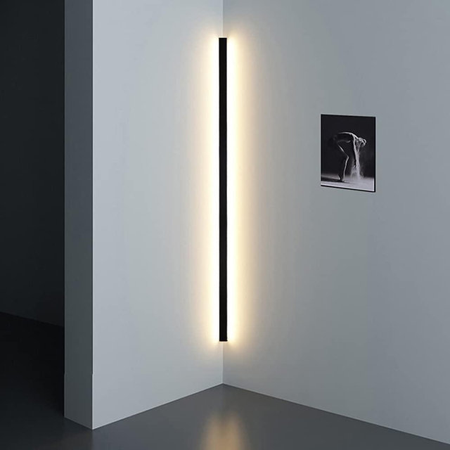 Corner Wall Lamp Black Sconce, Acrylic Shade Aluminum Wall Lighting Fixture, Mood LED Corner Wall Mounted Lamps for Living Room Bedroom Gaming Room Create Lively Party