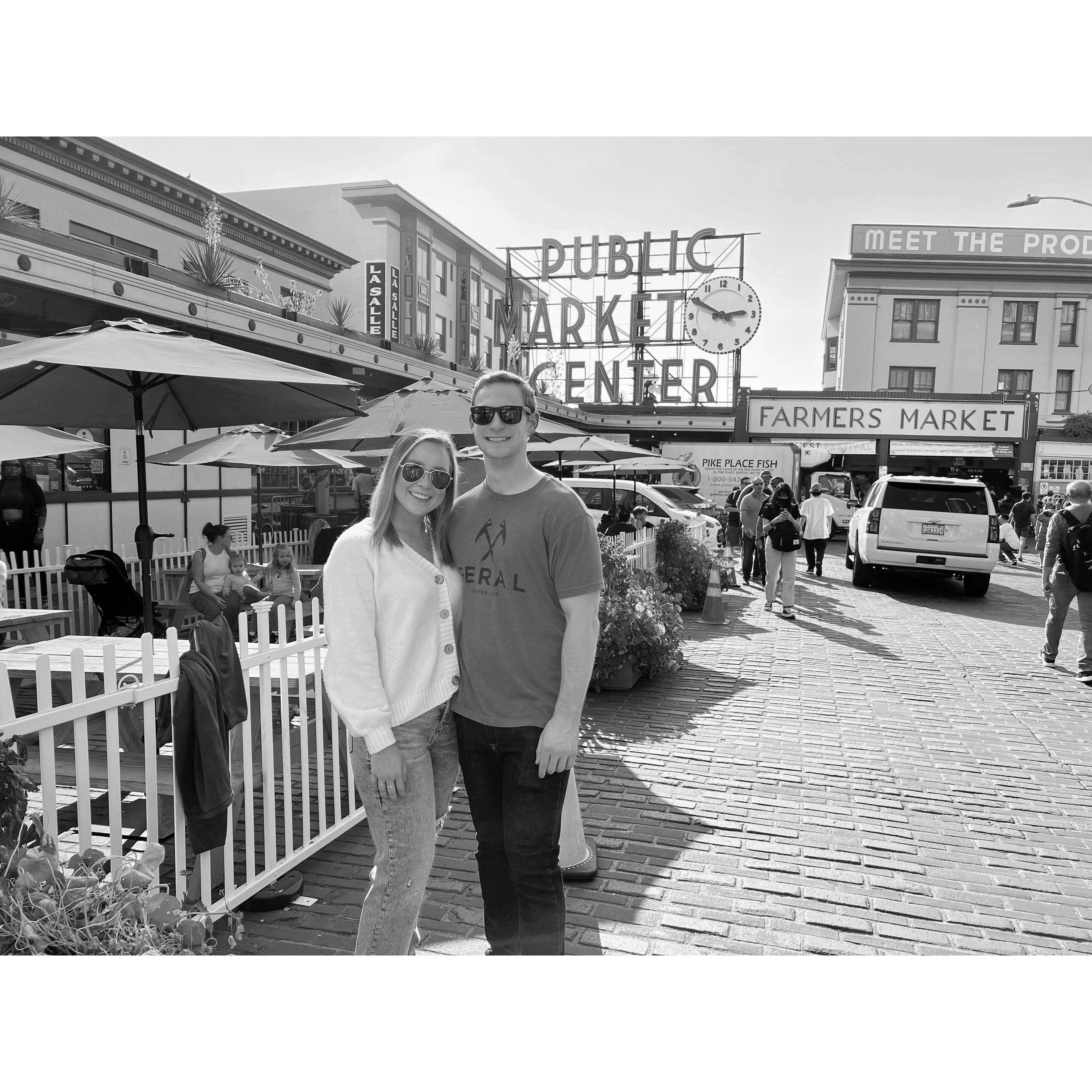 2022 - Exploring Seattle the day after our engagement!