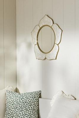 Azalea Capiz Flower Round Mirror