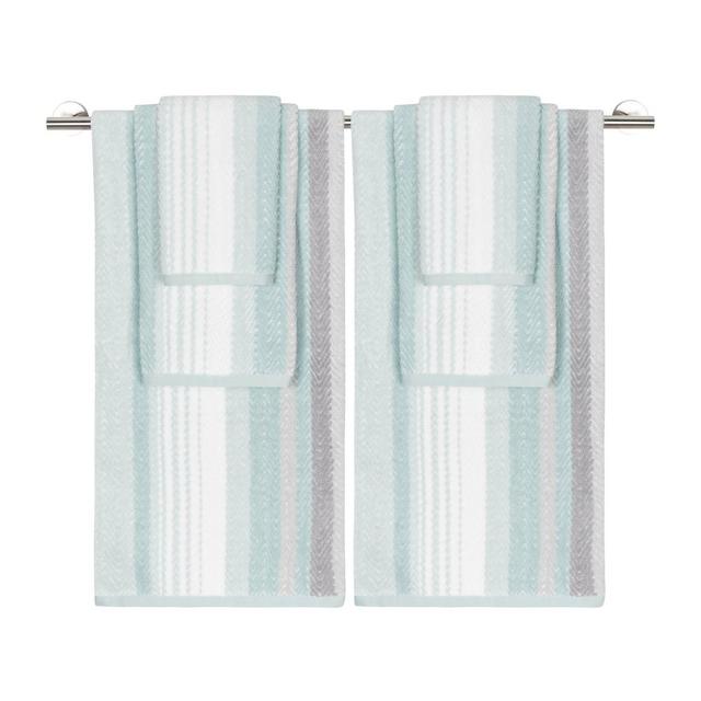6pc Addison Bath Towel Set Seaglass Gray/Blue - Caro Home