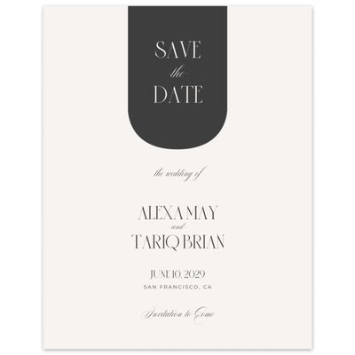 Light Oatmeal, Beige Wedding Digital Save the Date - Dempsey Portrait