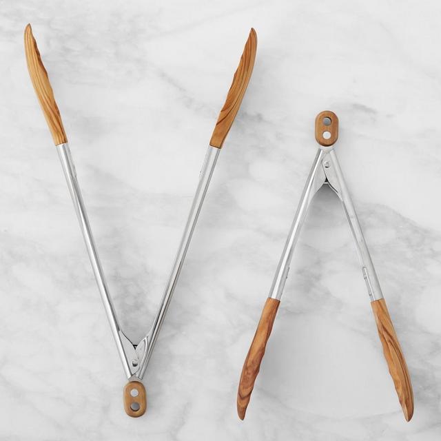 Williams Sonoma Olivewood Tongs, Set of 2