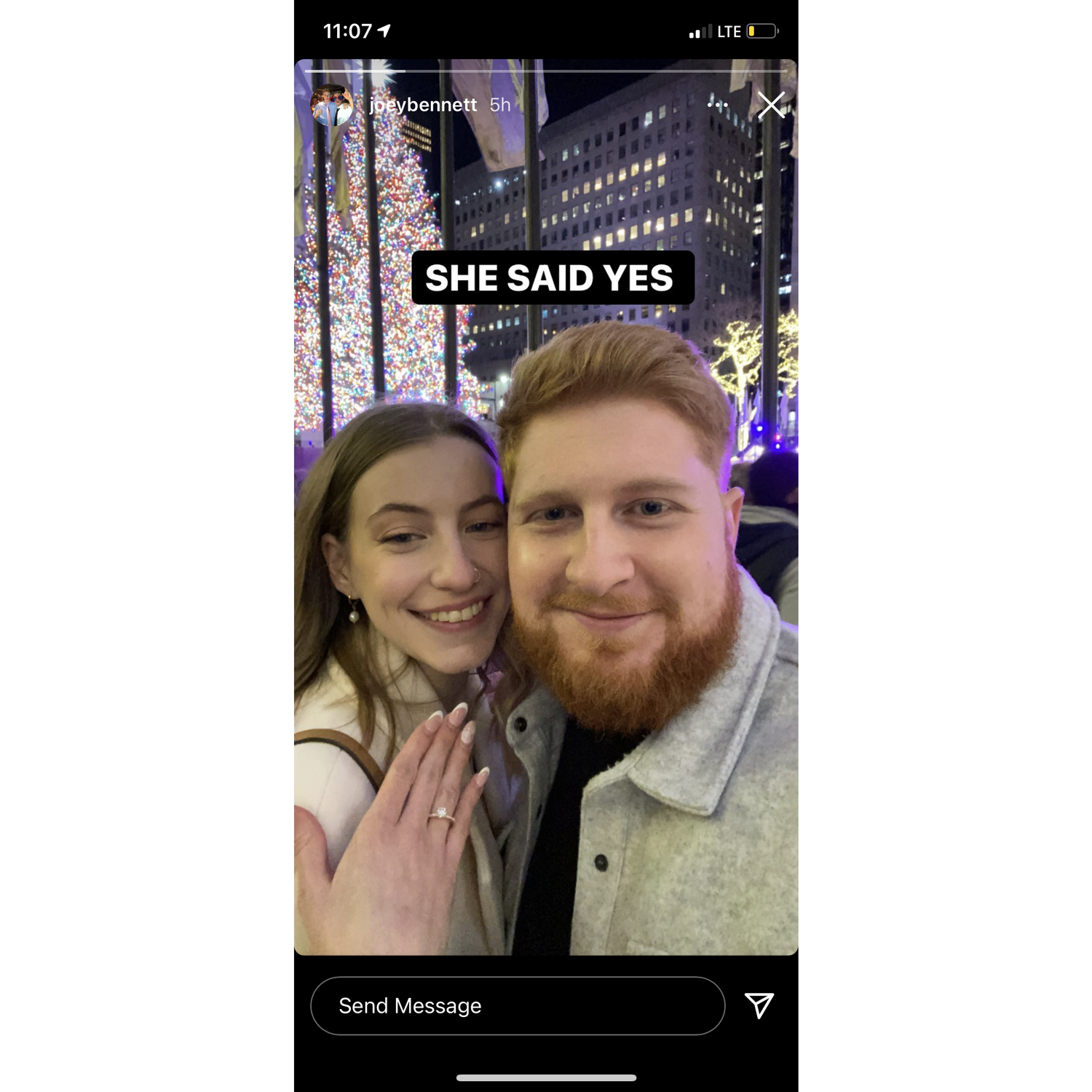 Joey proposed under the Rockefeller Center Christmas tree!