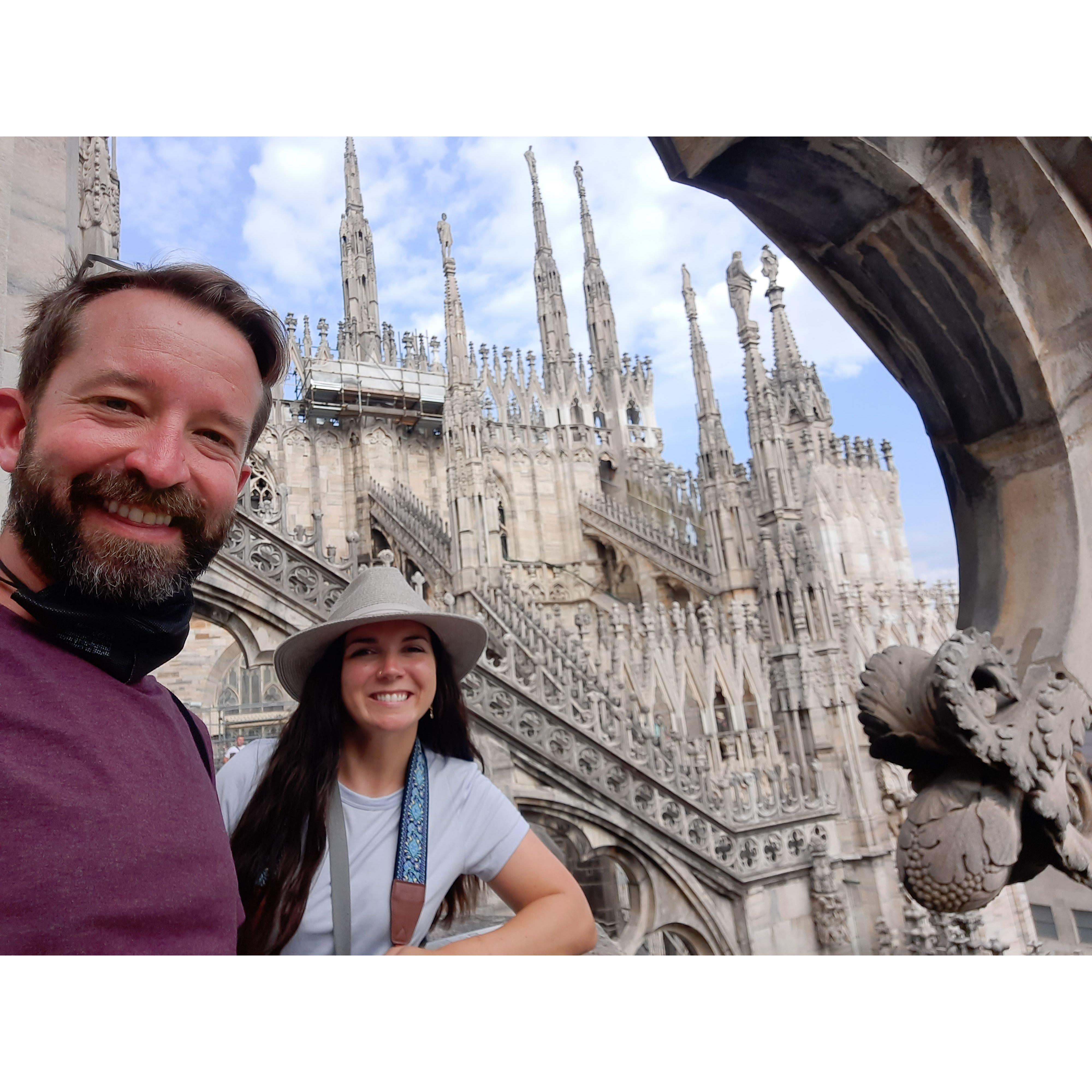 Hanging out on the rooftop of the Duomo di Milano in Italy (May 2022)