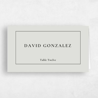 Gray, Grey Wedding Place Card - Griffith
