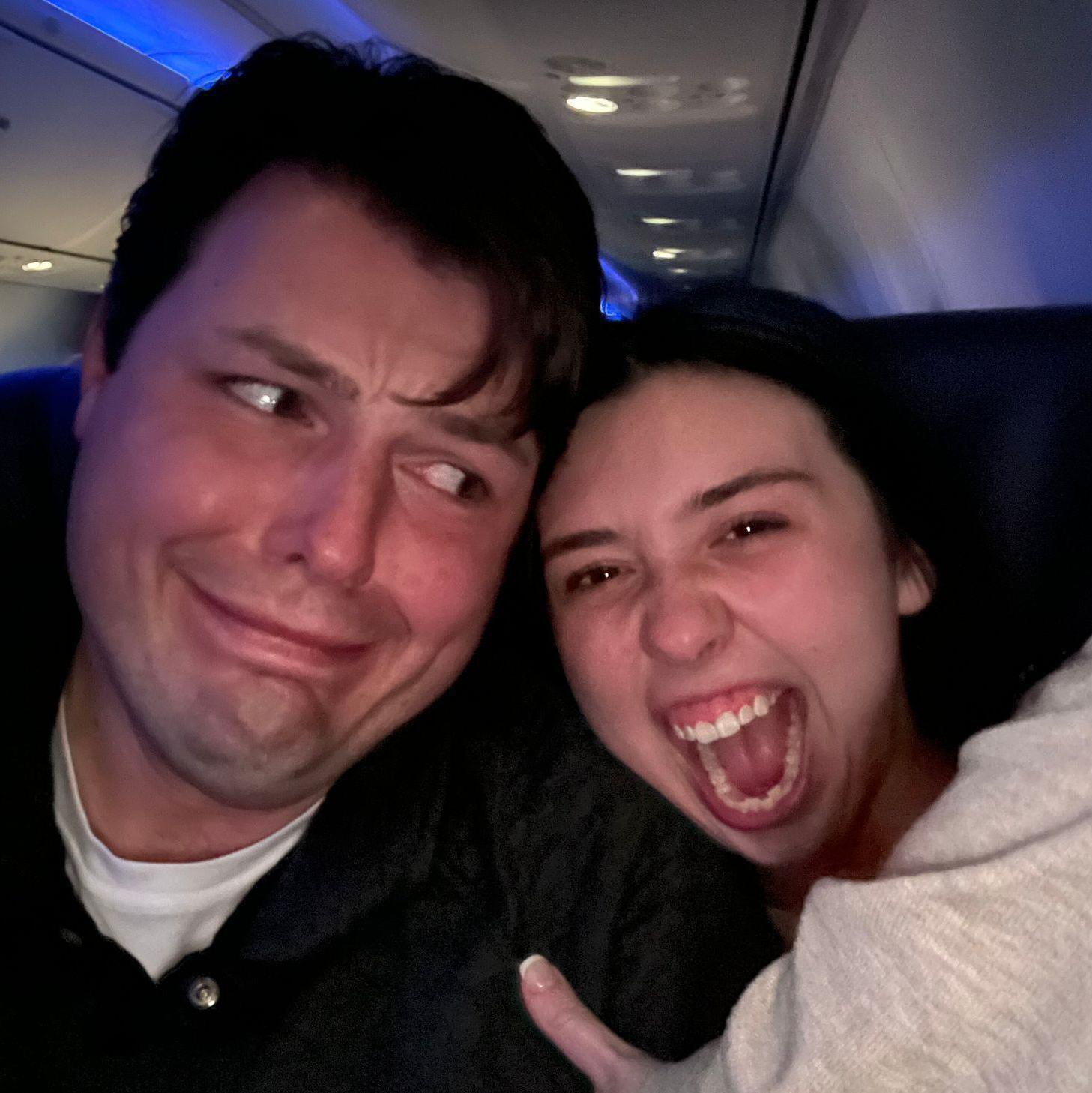 This was the flight back home from Connecticut where I'm sure we laughed way too loud!