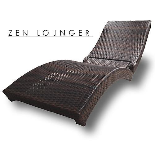 Modern Home Zen Portable Folding Rattan Lounger