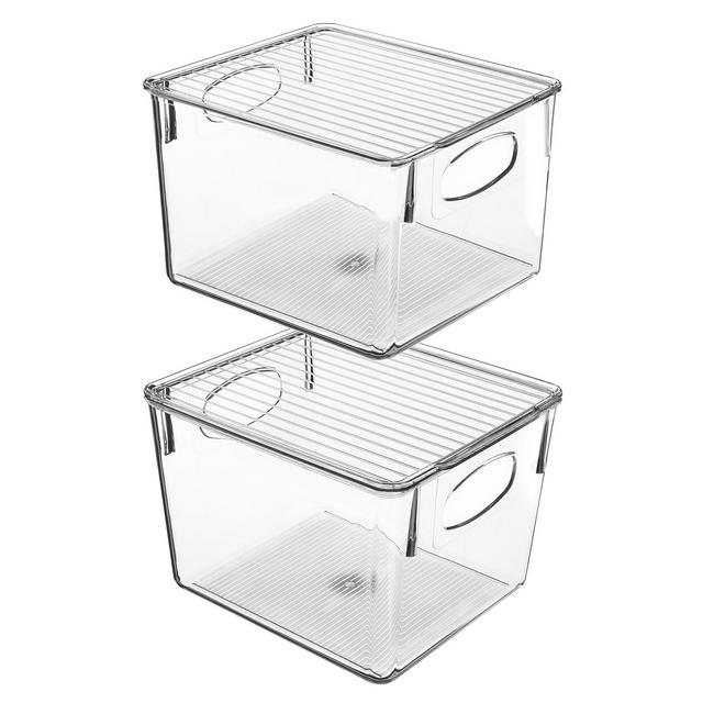 Sorbus Fridge Bin with Handles and Lid, Set of 2