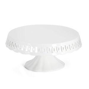 10" x 5.1" White Round Ceramic Cake Stand