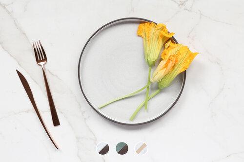 10.5" Square Sided Dinner Plate in Birch