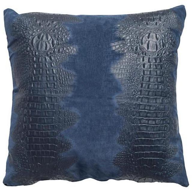 Croc Pillow, Navy Suede