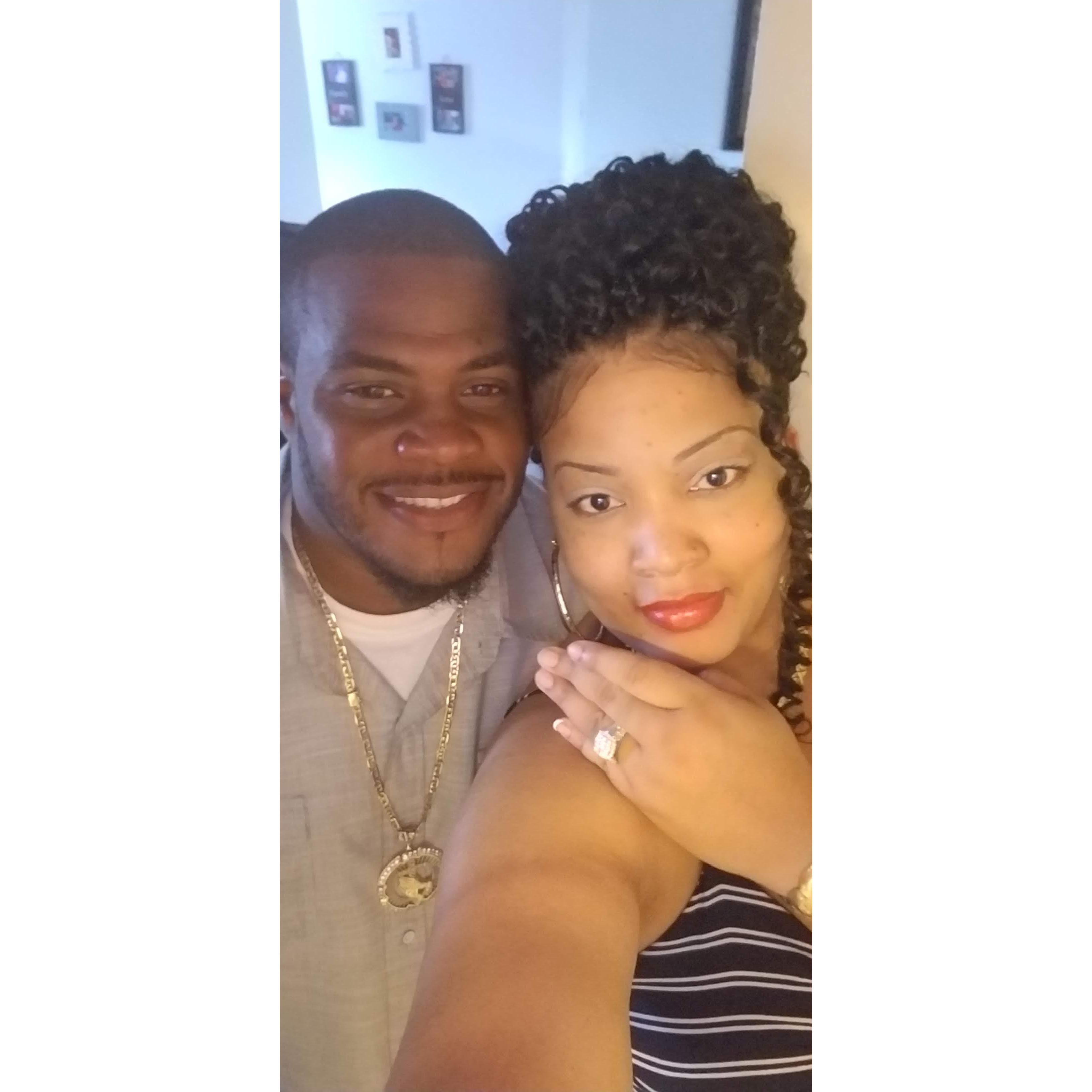 The first picture we took after I said "yes". The beginning of our engagement.