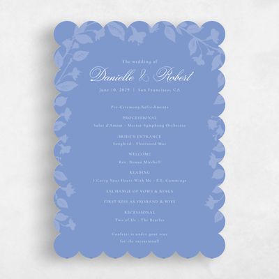 Blue Scalloped Wedding Program - Fawn