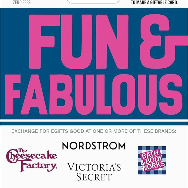 Multi-Brand Choice Cards Fun & Fabulous Gift Card