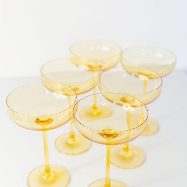 Estelle Colored Champagne Coupe Stemware - Set of 6 {Yellow}