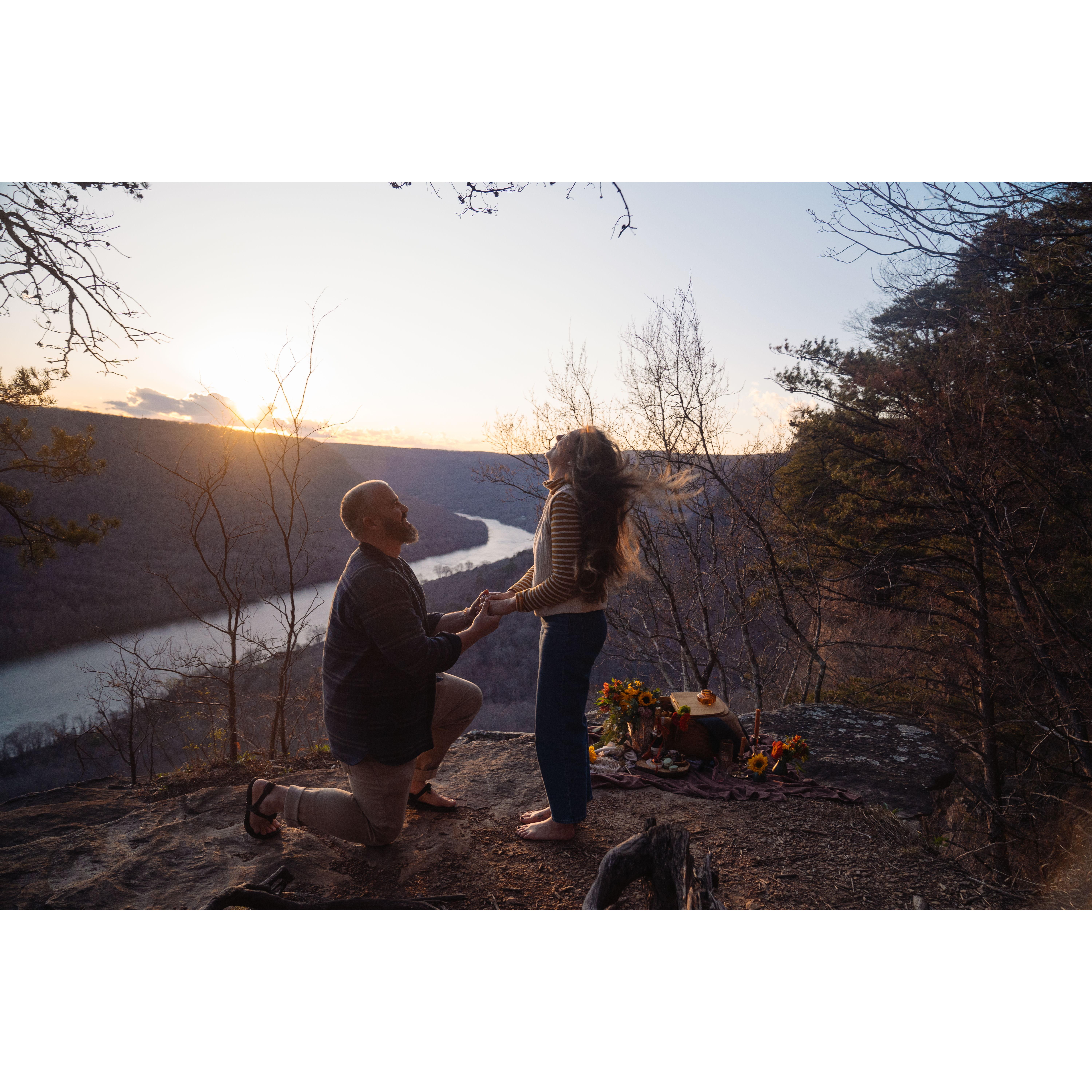 What you see here: suprise and joy! What you don't see: Most of the wedding already planned.