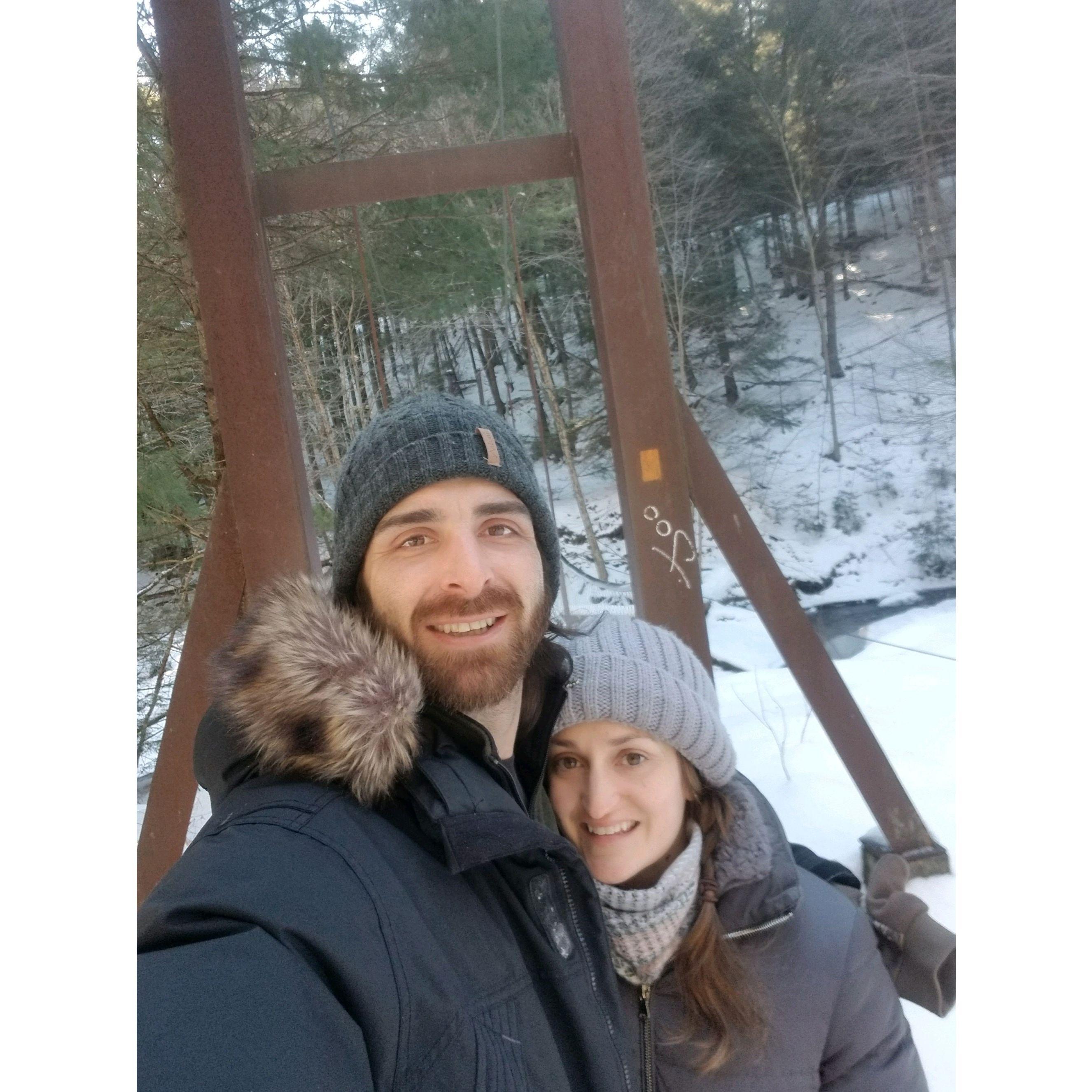 Our first Valentine's Day together on a snowy hike!