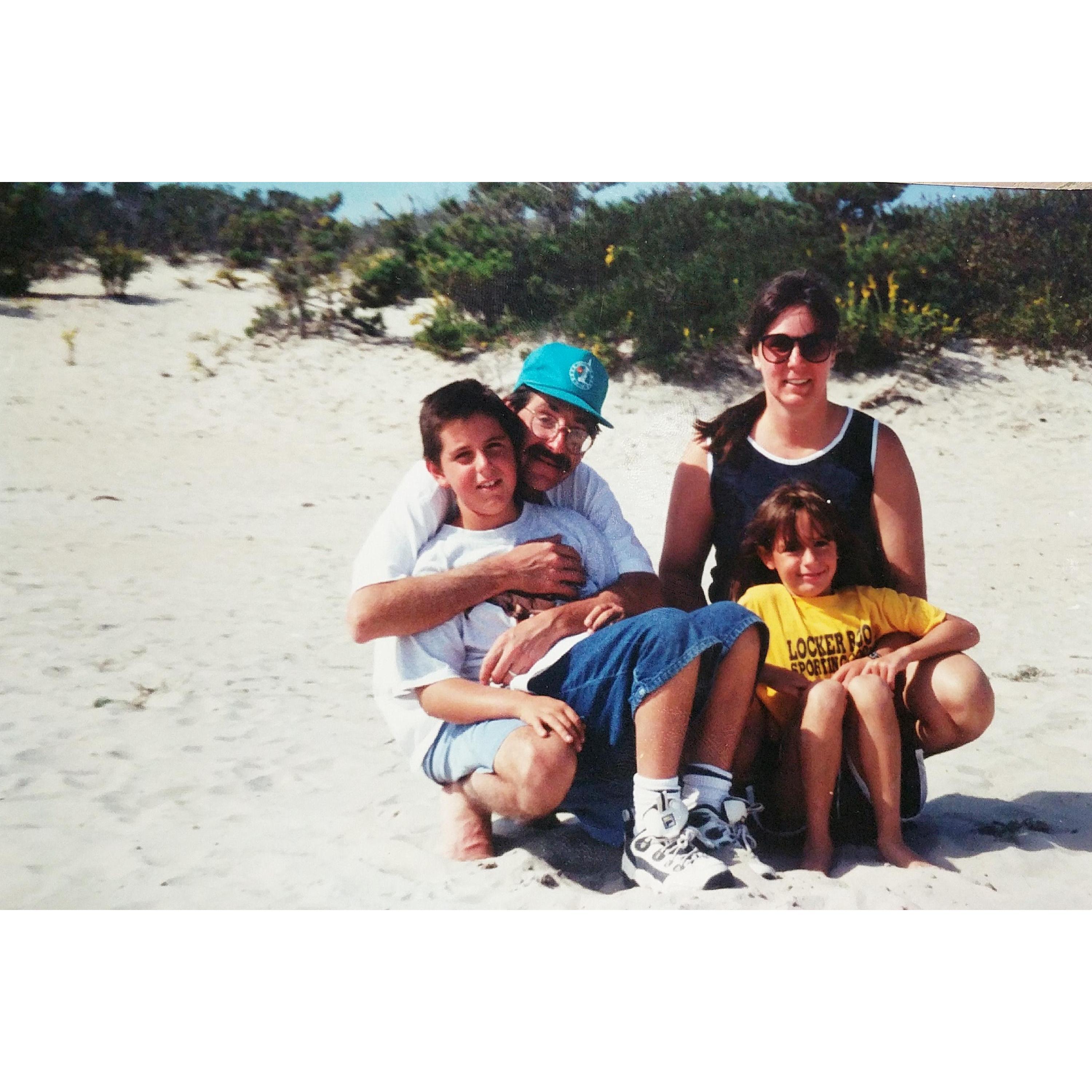 Robert, Eileen, Sean, and Kristianne Hall (Father and Mother of the Groom, Groom, Sister of the Groom/Bridesmaid) A Day at the beach with the whole family! yr known