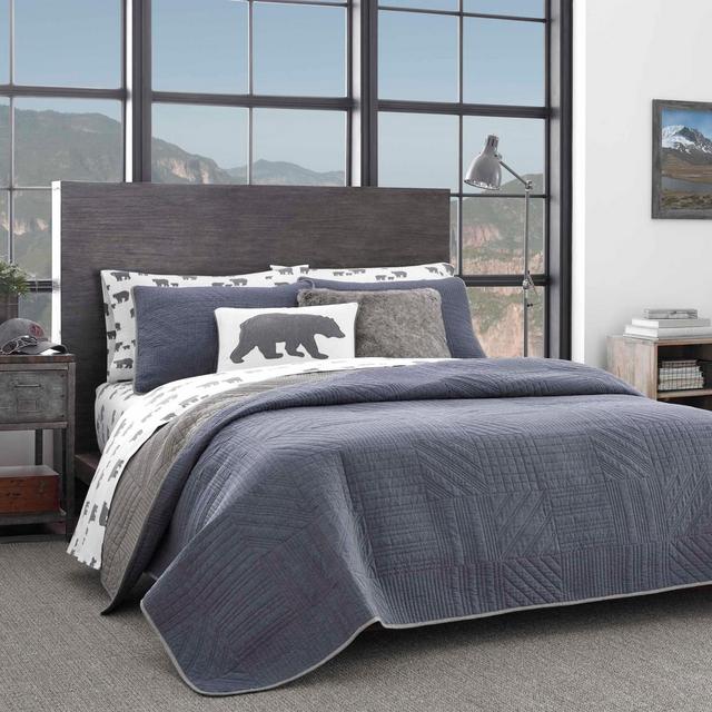 King Hidden Lake Quilt Set Blue - Eddie Bauer