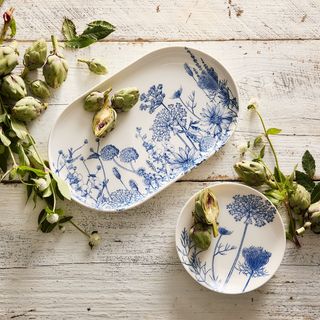 Summer Blues Coupe Oval Platter