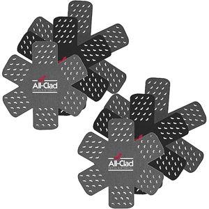 All-Clad Premium Cookware Protectors: Pot and Pan Protectors for Kitchen Organization - Perfect for Cast Iron, Steel, or Glass, 6-Piece, Black/Grey