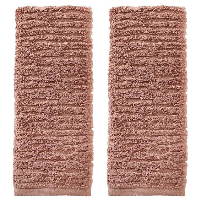 SKL Home CloudSoft Cotton Luxury 2-Piece Hand Towel Set, Clay