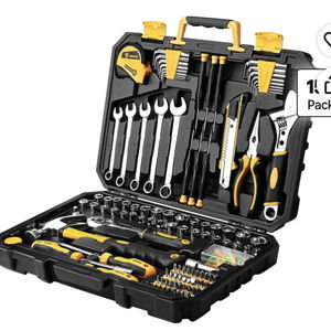 DEKOPRO 158 Piece Tool Set-General Household Hand Tool Kit,Auto Repair Tool Set, with Plastic Toolbox Storage Case