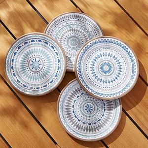 Caprice Medallion Melamine Salad Plates, Set of 4