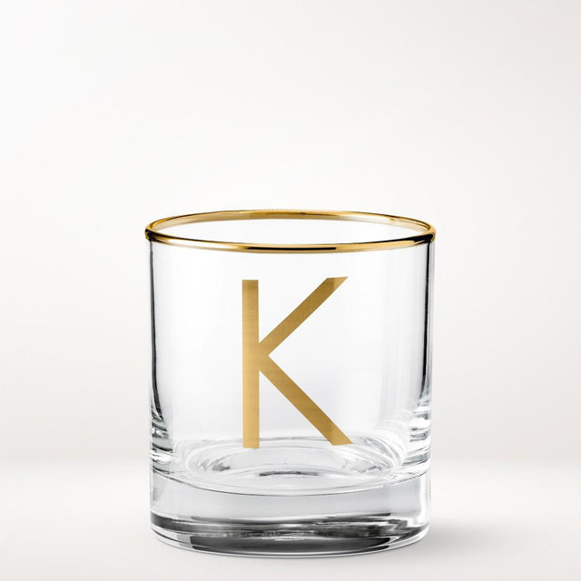 Monogram Double Old-Fashioned Glass, K
