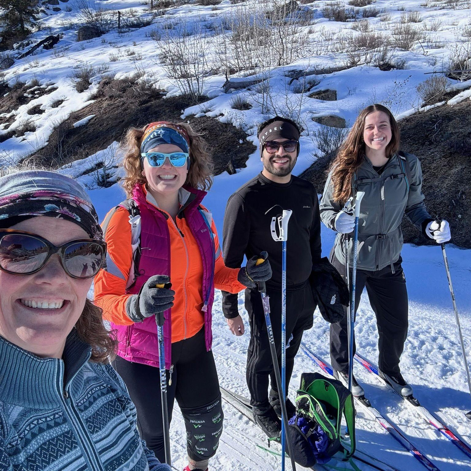Cross country skiing with Sierra and Mom!
