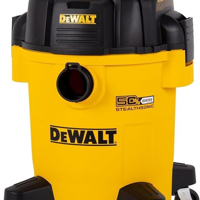 DEWALT 6 Gallon STEALTHSONIC Shop Vacuum Wet and Dry DXV06PL-QT, Ultra Quiet 4 Peak HP Wet Dry Vac for Jobsite & Workshop
