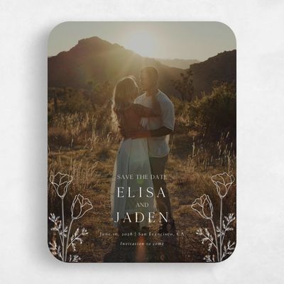 White Rounded Wedding Save the Date - Coquelicot Photo