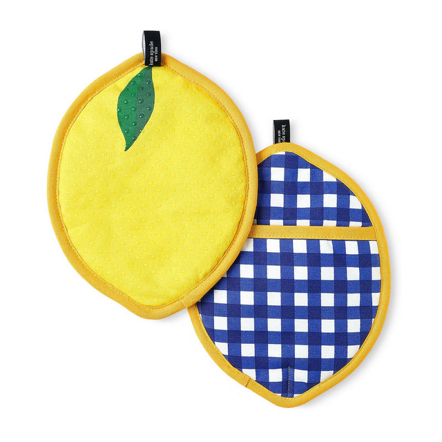 Kate Spade New York Lemon Party and Spring Gingham Pot Holder 2-Pack
